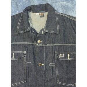 VTG Y2K Loco Jeans Streetwear Denim Vest Blue Men's Size 5XL